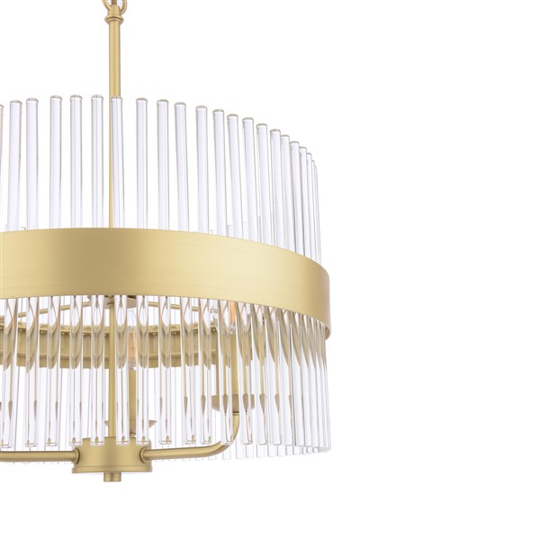 (image for) Laura Ashley Harrington 5lt Pendant Polished Nickel Glass